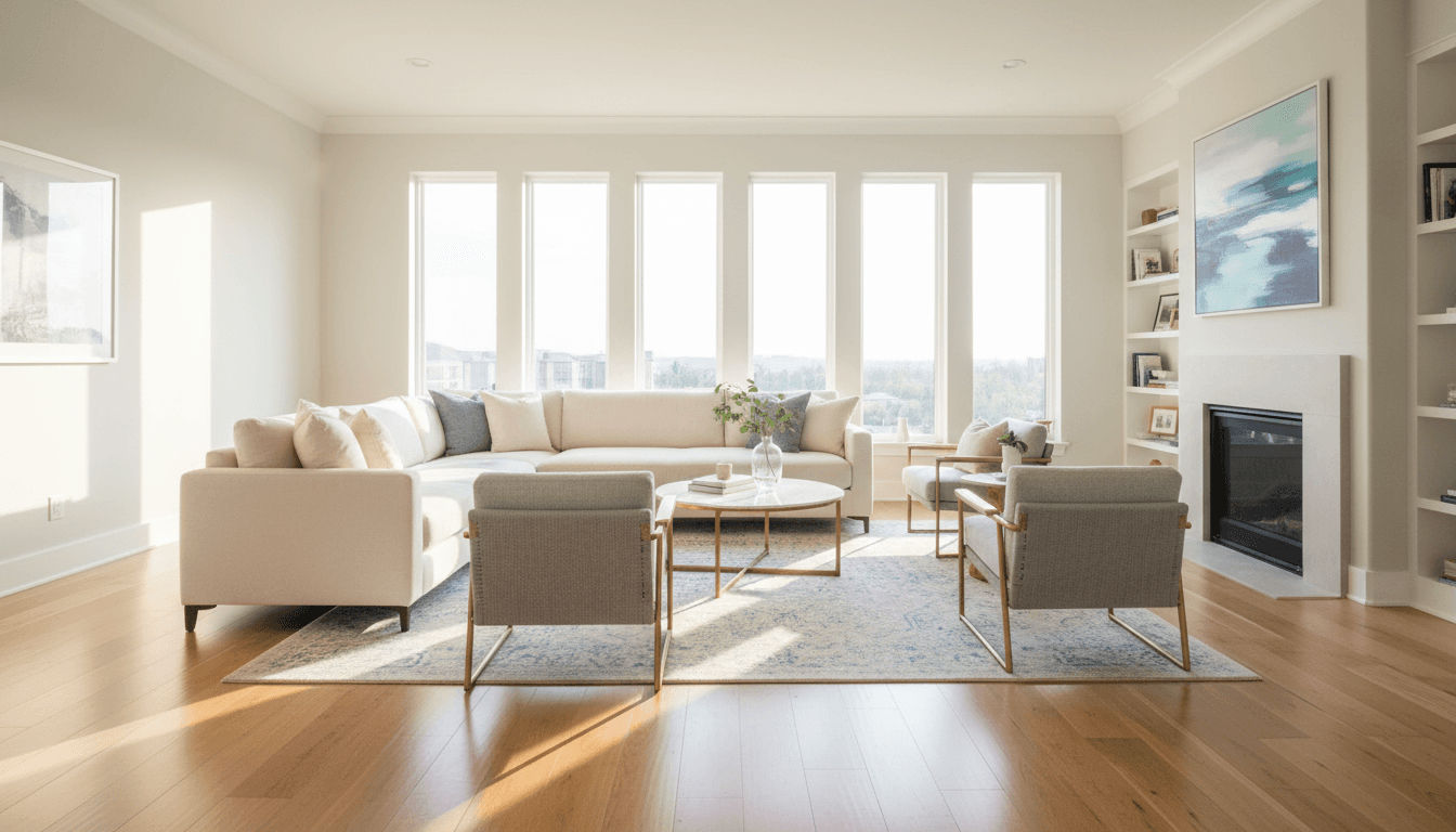 Bright clean living room in Toronto home
