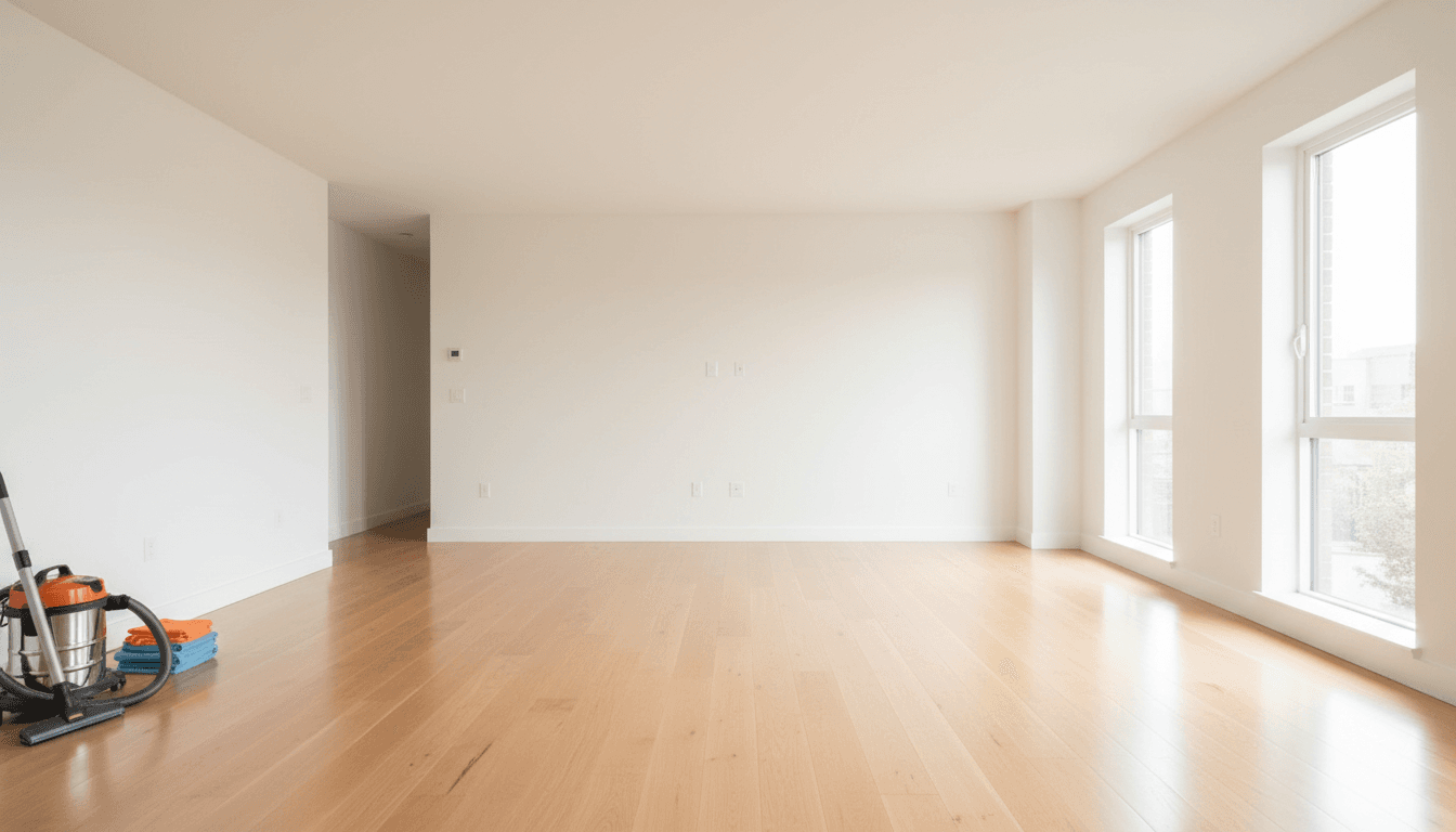 Bright and airy living room after professional cleaning